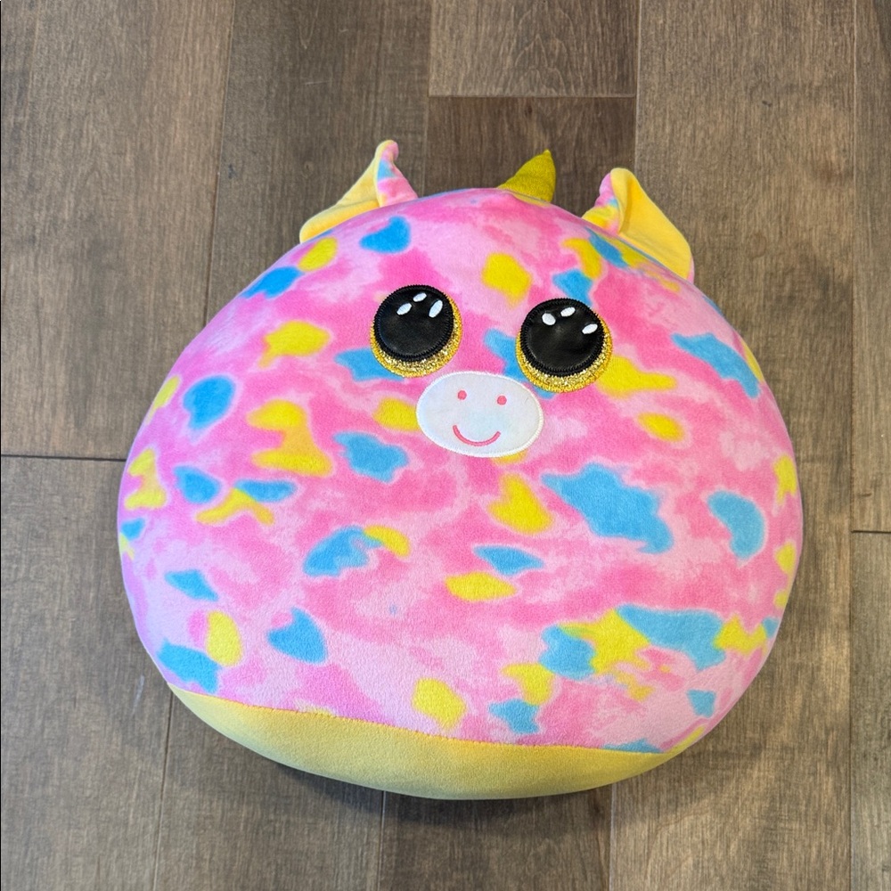 🦄💖 Large TY Plush Unicorn – Pink/Blue/Yellow 💖🦄